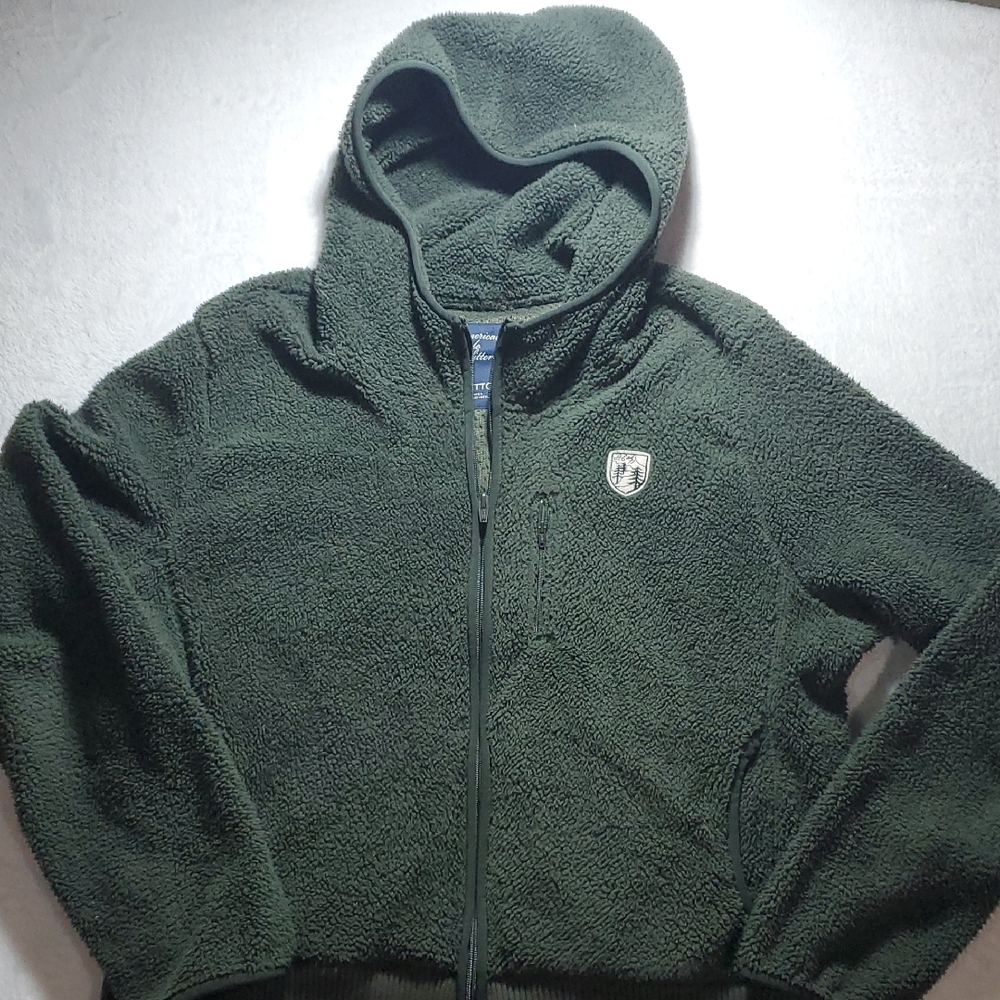American Eagle Outfitters Green Fleece Zip-Up Hoodie XXL